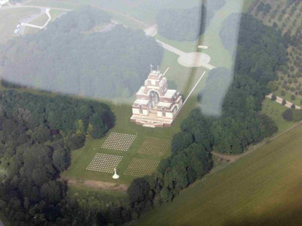 Aerial view of Thiepval Cemetery